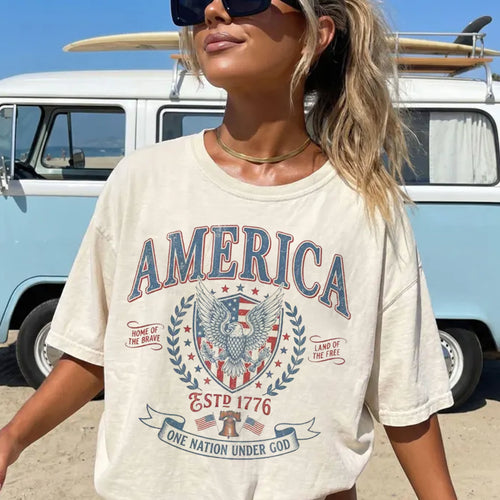 Vintage America Patriotic Eagle Shirt, USA Independence Day Tee