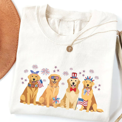 USA Golden Retriever Shirt Fourth of July Golden Retriever Tshirt