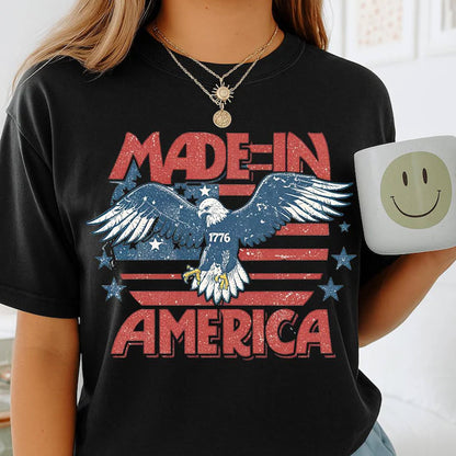Made in America Shirt 1776, Vintage Eagle 4th of July Tee, Patriotic Freedom T-Shirt