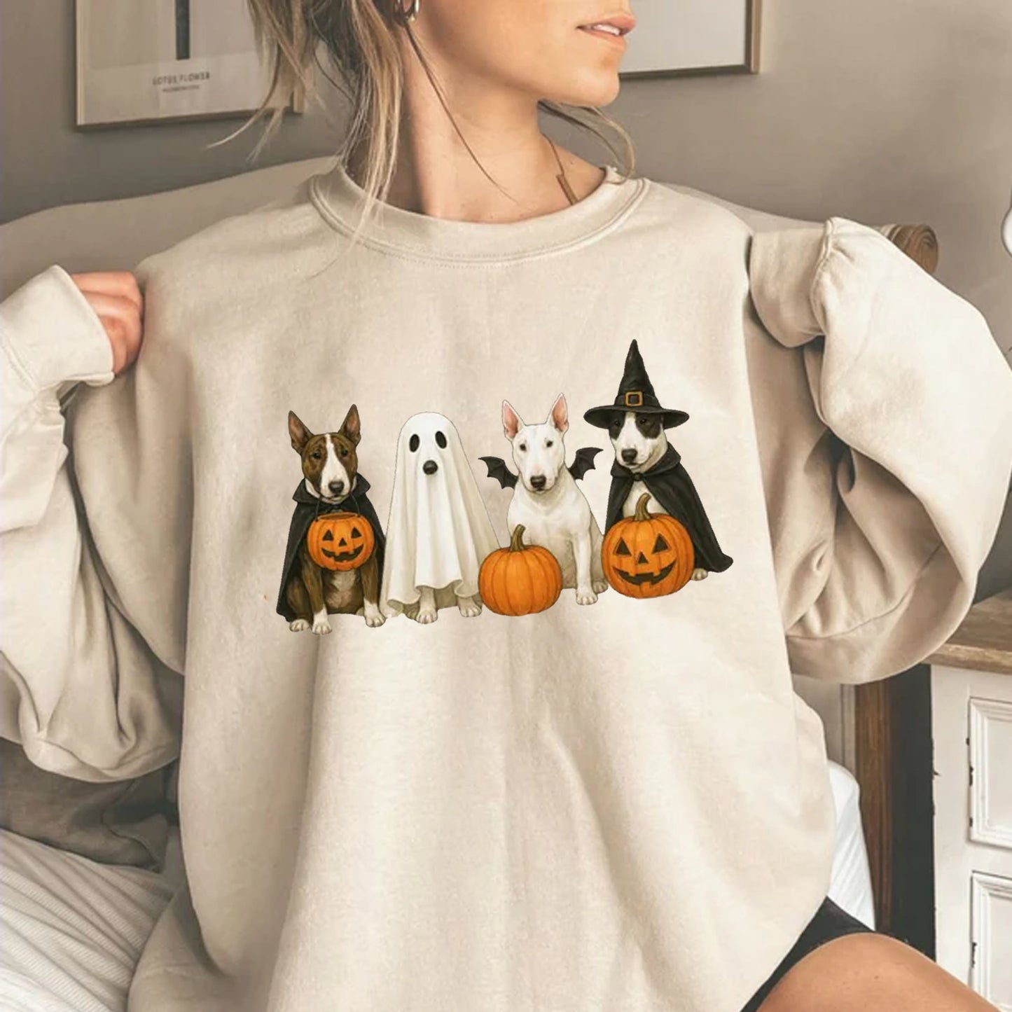 Halloween Dog Shirt, Halloween Bull Terrier Shirt