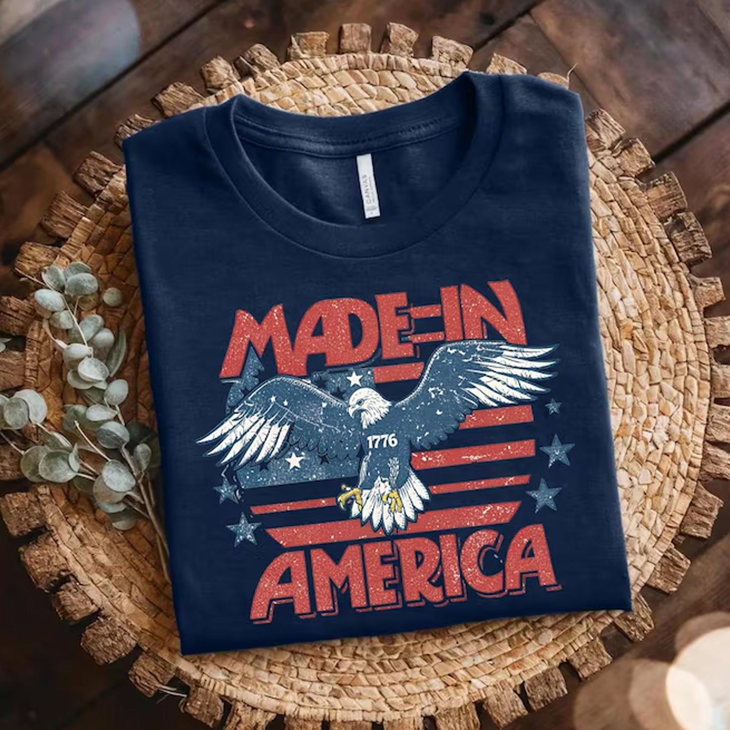 Made in America Shirt 1776, Vintage Eagle 4th of July Tee, Patriotic Freedom T-Shirt