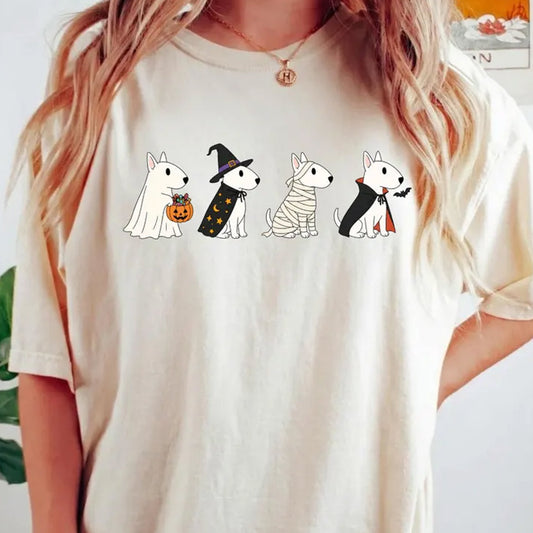 Bull Terrier Halloween T-Shirt, Trick or Treat Dog Shirt
