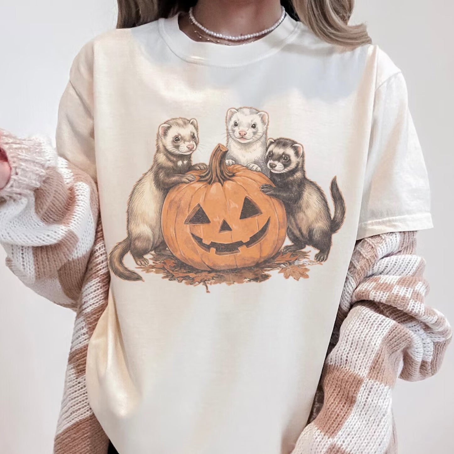 Ferrets Pumpkin Shirt, Ferret Halloween Shirt, Fall Ferret Shirt