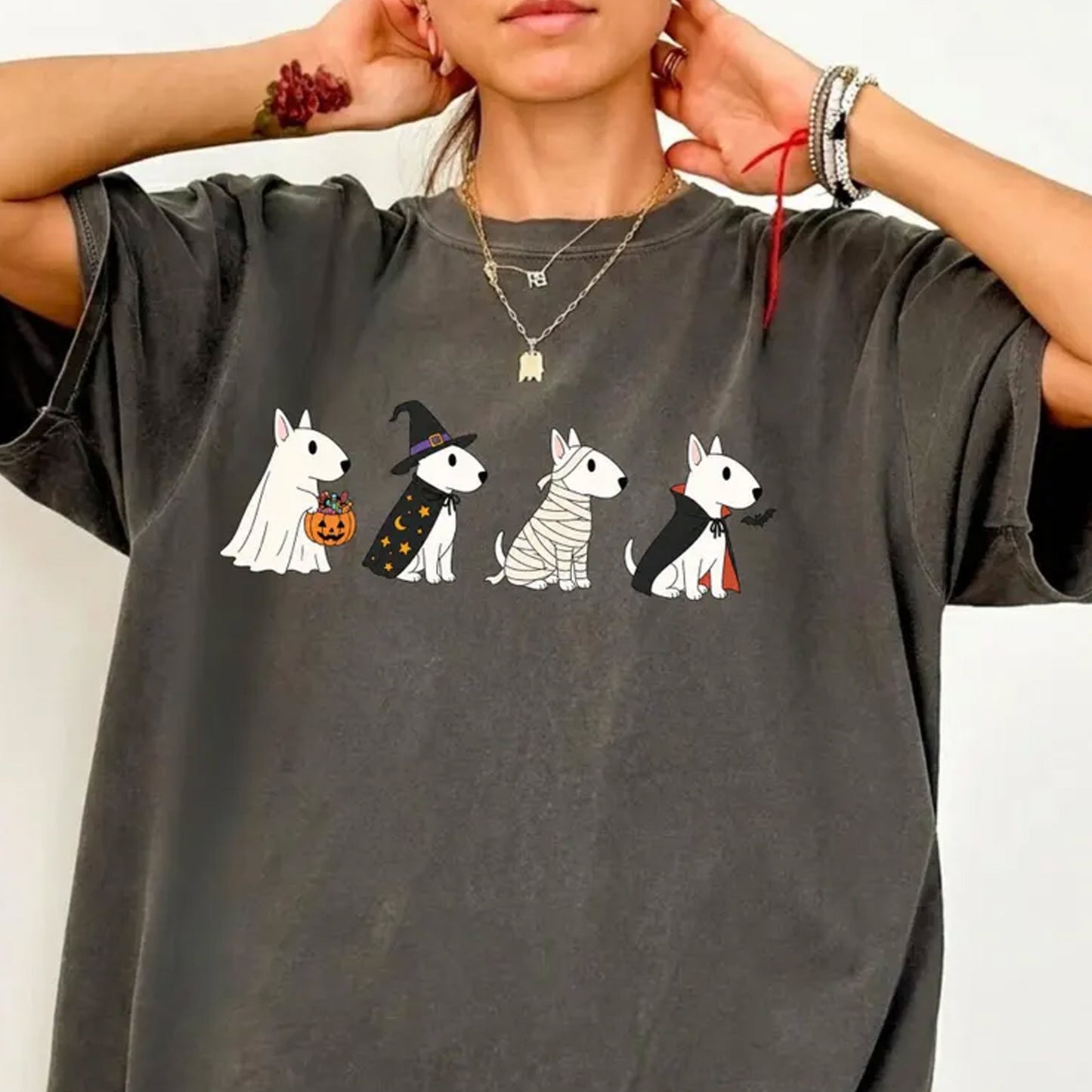 Bull Terrier Halloween T-Shirt, Trick or Treat Dog Shirt