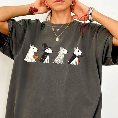 Bull Terrier Halloween T-Shirt, Trick or Treat Dog Shirt