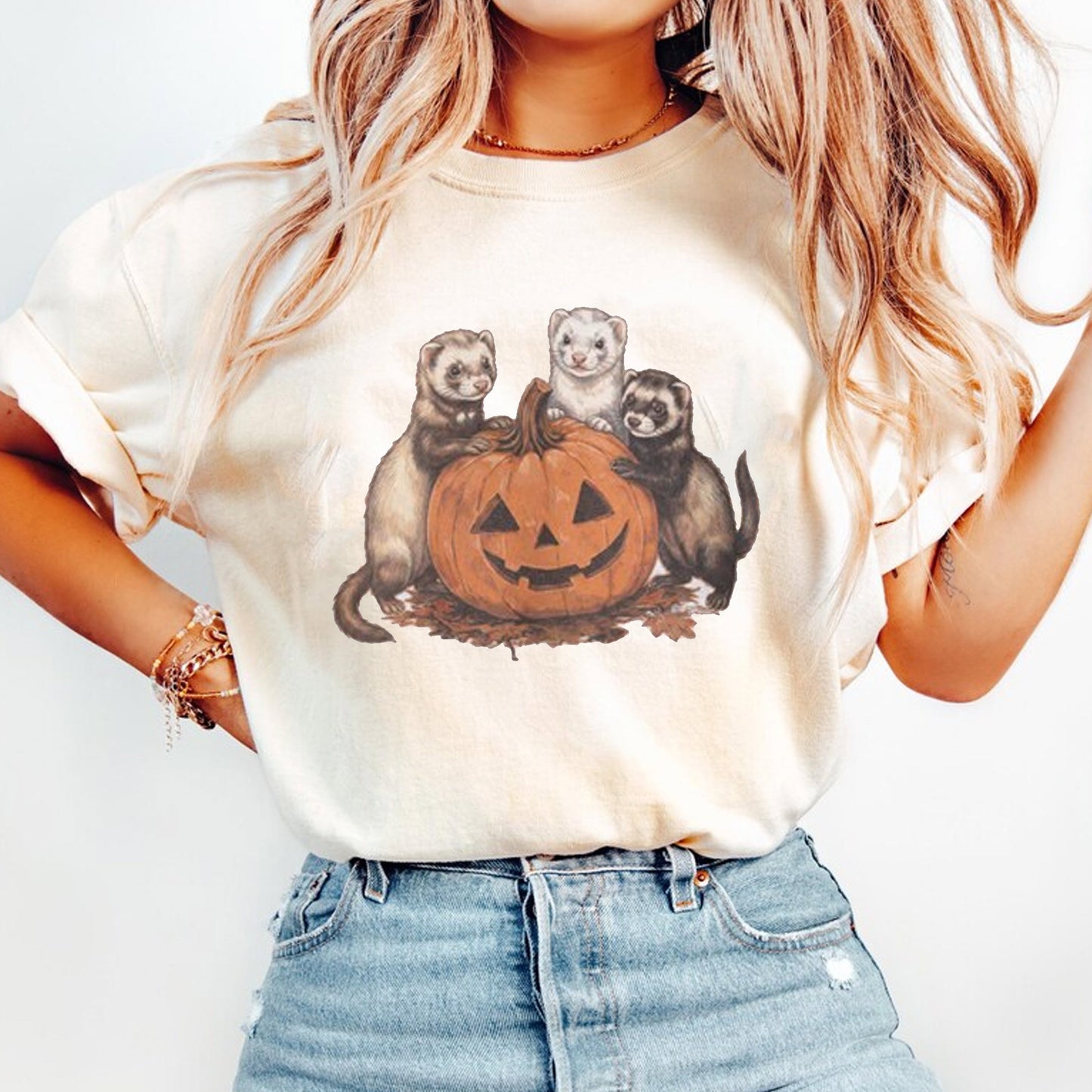 Ferrets Pumpkin Shirt, Ferret Halloween Shirt, Fall Ferret Shirt
