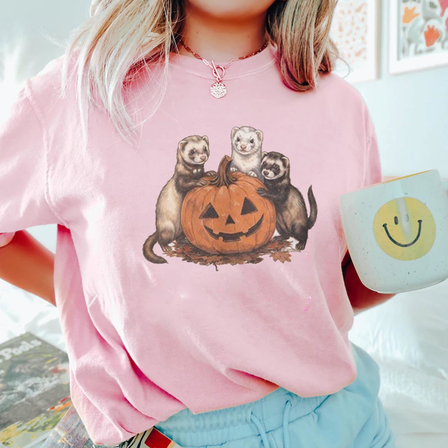 Ferrets Pumpkin Shirt, Ferret Halloween Shirt, Fall Ferret Shirt