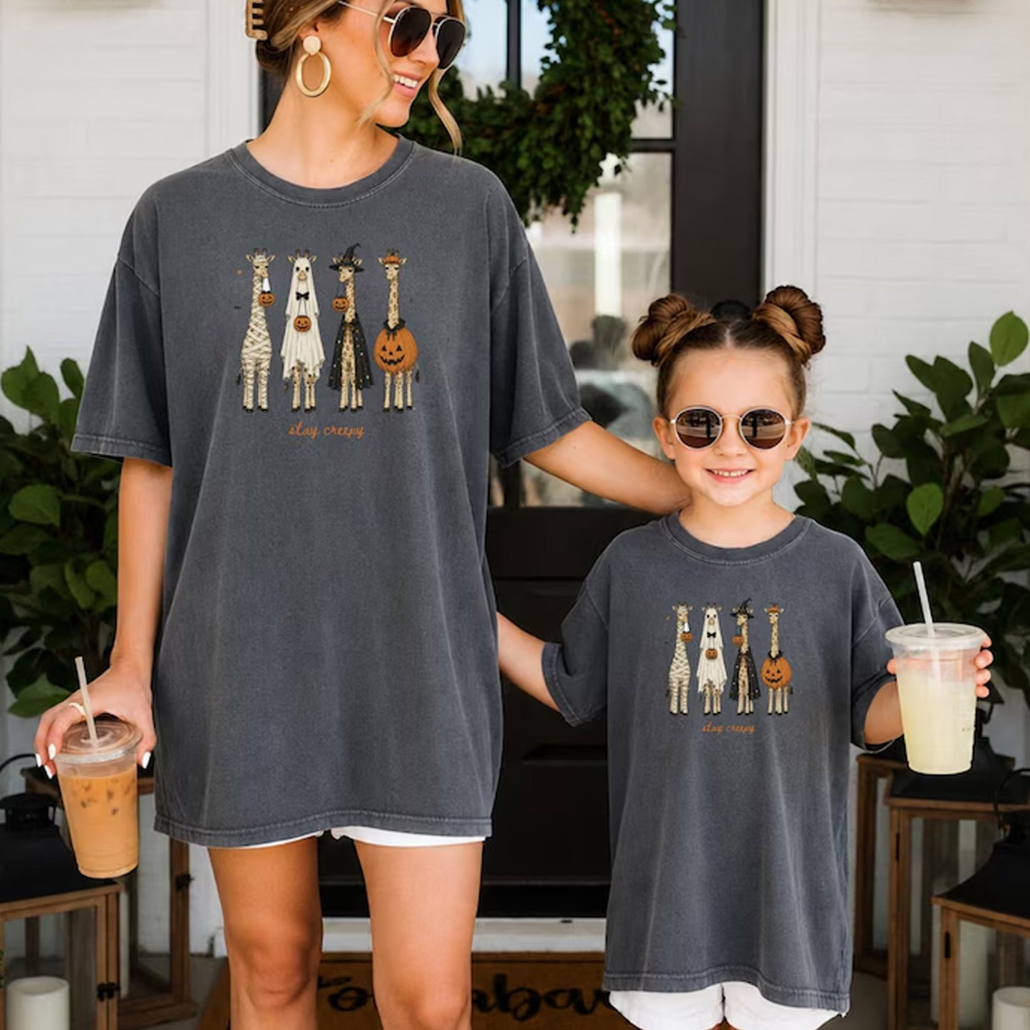 Giraffe Boo Halloween Shirt, Stay Creepy Matching Halloween Tee