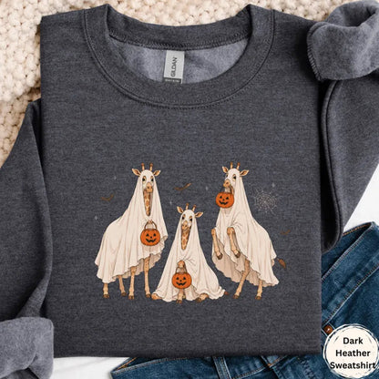 Giraffe Boo Halloween Shirt, Giraffe Ghost Shirt, Spooky Giraffe Tee