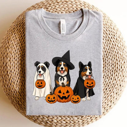 Halloween Dog Sweatshirt Cute Fall Dog T-Shirt Pumpkin Trick or Treat Crewneck