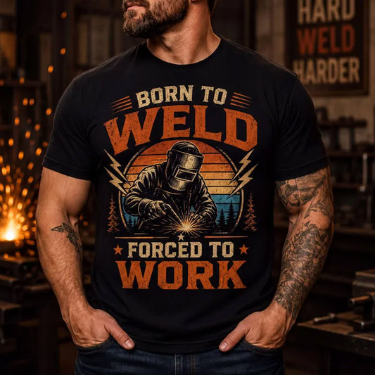 Born To Weld Welding Shirt, Retro Sunset Graphic