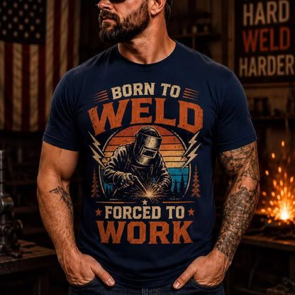 Born To Weld Welding Shirt, Retro Sunset Graphic