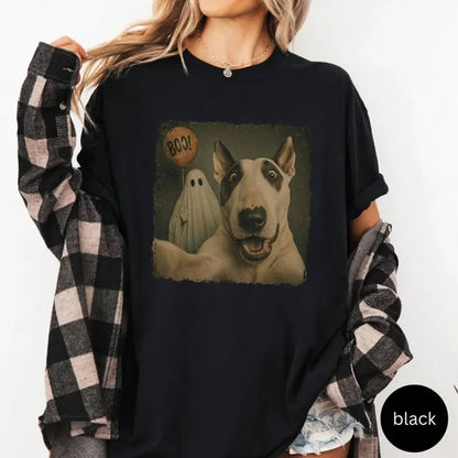 Bull Terrier Halloween Shirt, Ghost Selfie Dog Tee