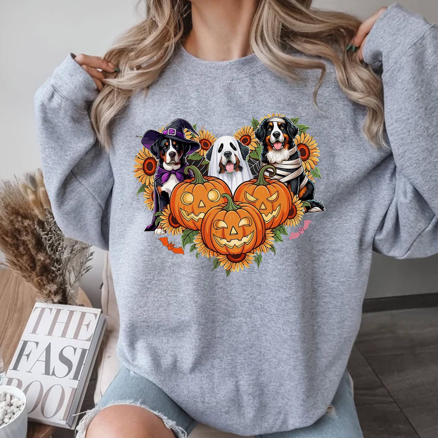 Halloween Bernese Pumpkin Tee, Mountain Bernese Sunflower Shirt