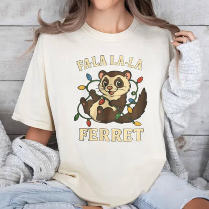 Fa La La La La Ferret Christmas Shirt, Funny Ferret Xmas T-Shirt