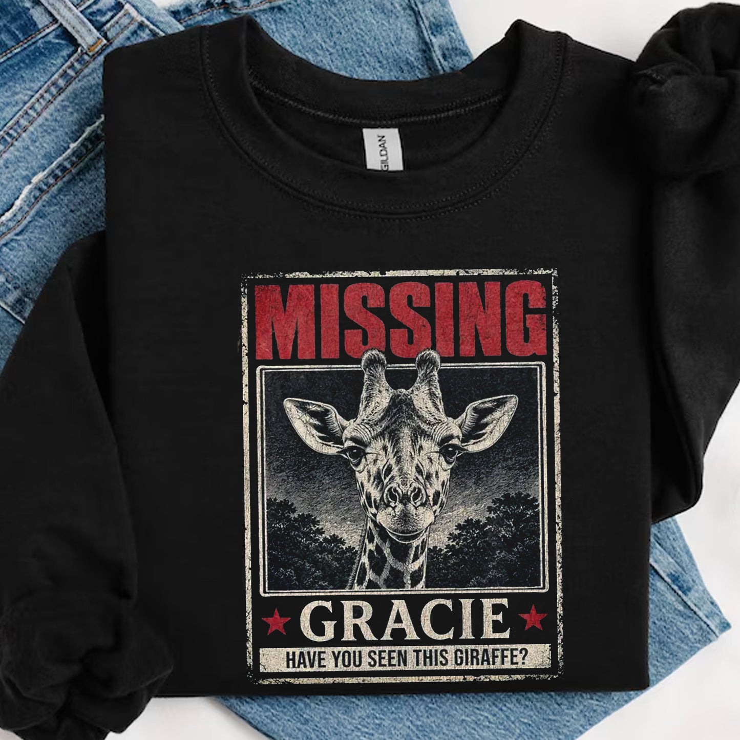 Vintage Missing Giraffe Shirt, Funny Animal Graphic Tee