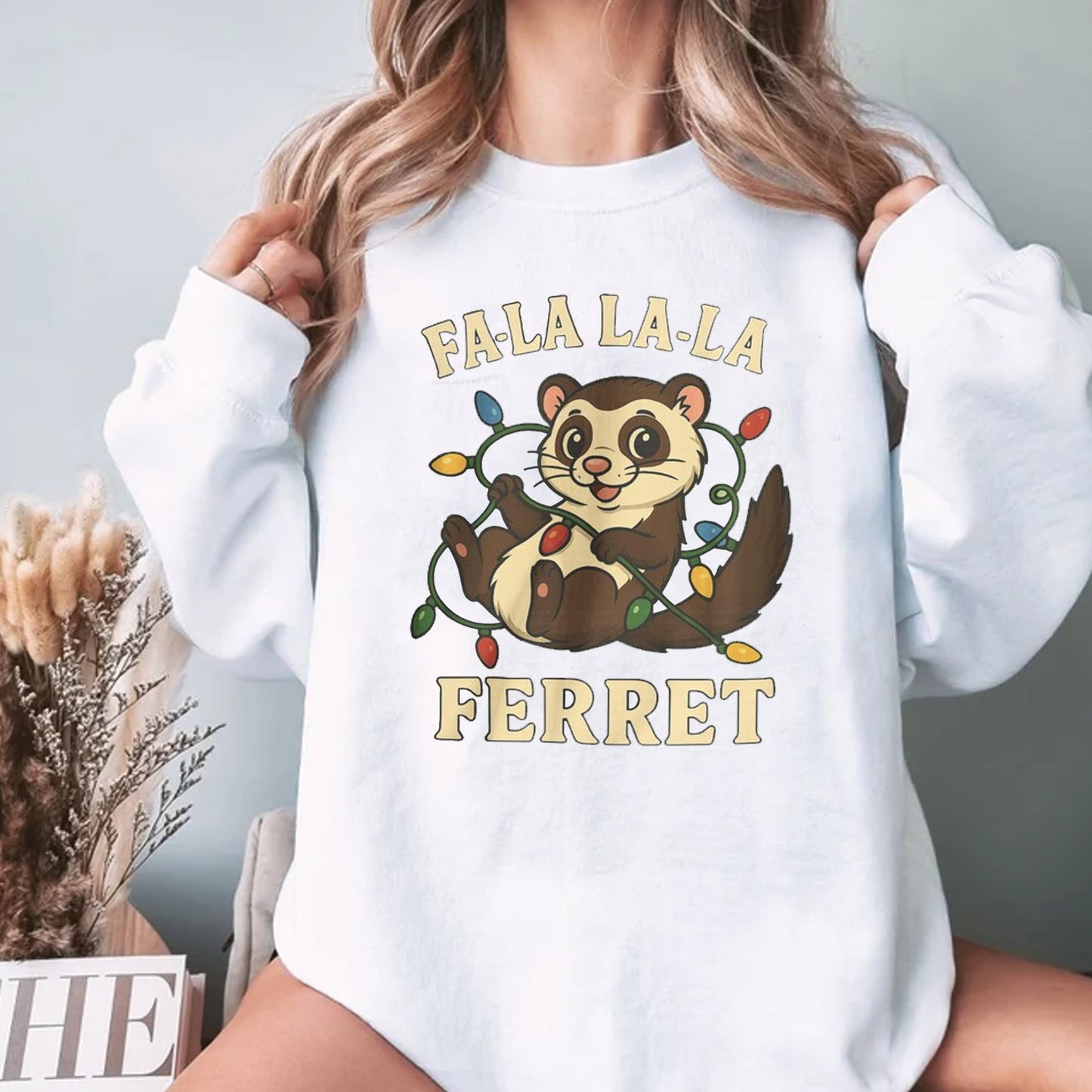 Fa La La La La Ferret Christmas Shirt, Funny Ferret Xmas T-Shirt