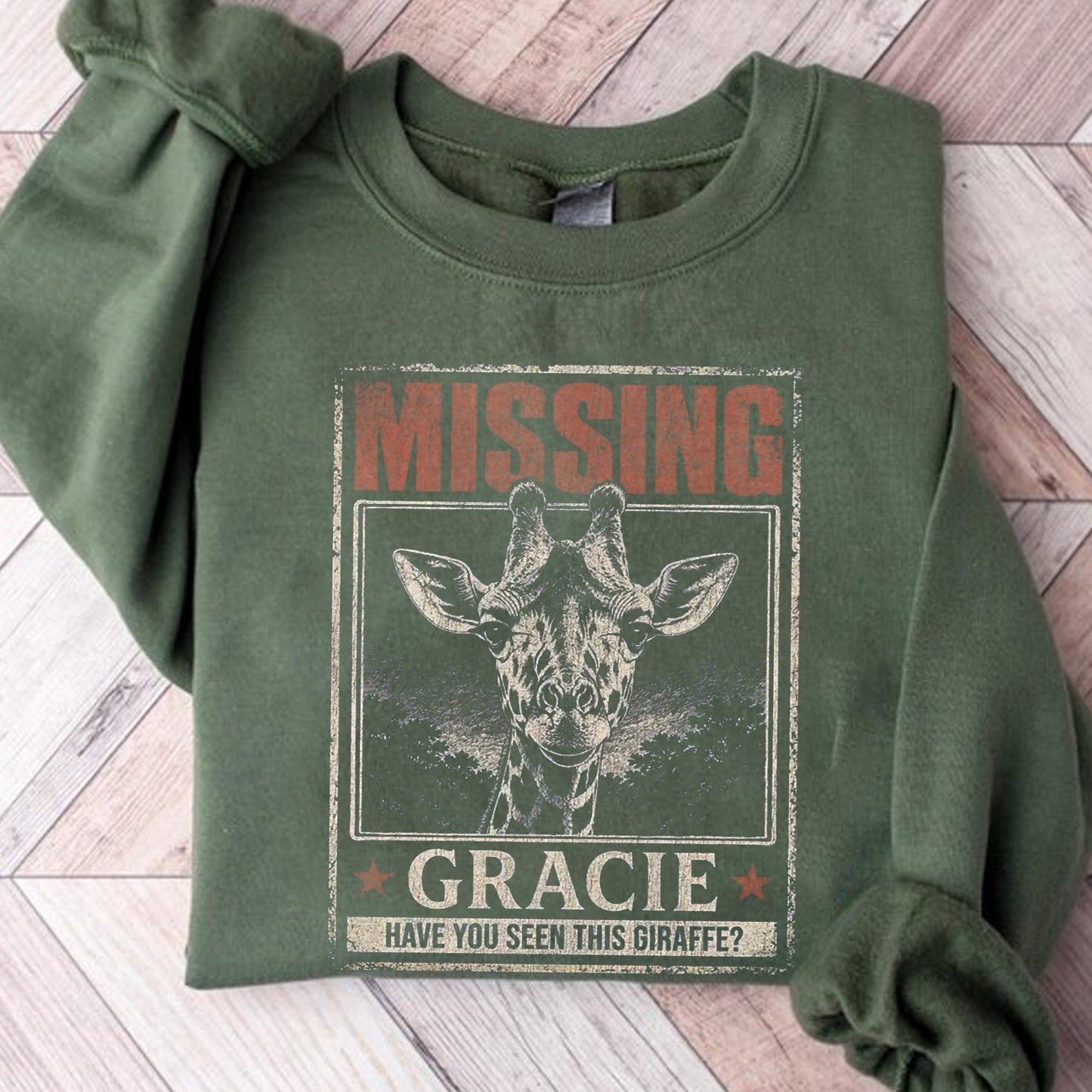 Vintage Missing Giraffe Shirt, Funny Animal Graphic Tee