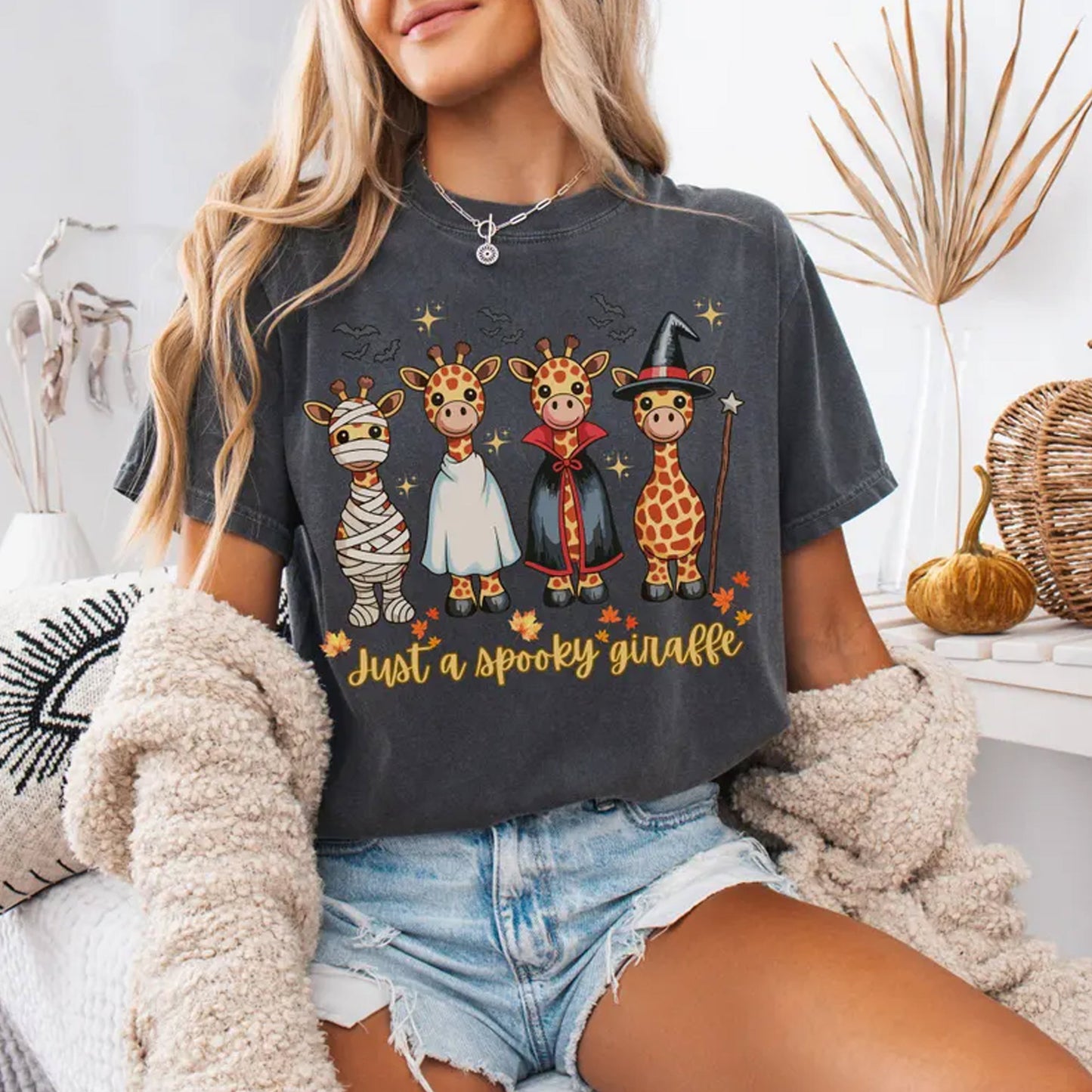 Giraffe Halloween Shirt, Giraffe Boo Shirt, Trick or Treat Spooky Tee