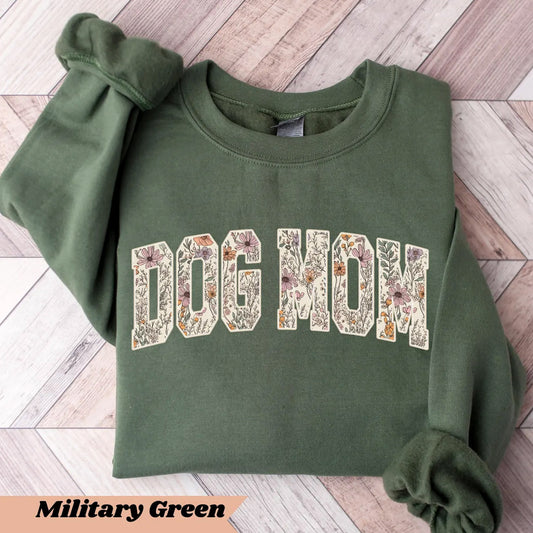 Unisex Floral Dog Mom Tshirt, Dog Lover Sweatshirt Gift