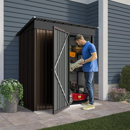 Manto™ 5x3 ft Outdoor Metal Storage Shed with Floor & Lockable Door