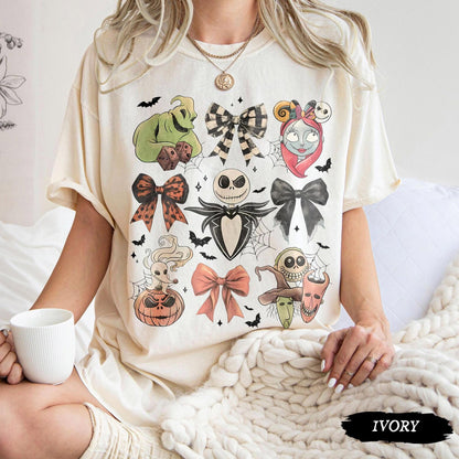 Retro Coquette Nightmare Before Christmas Shirt, Jack Skellington Halloween Tee