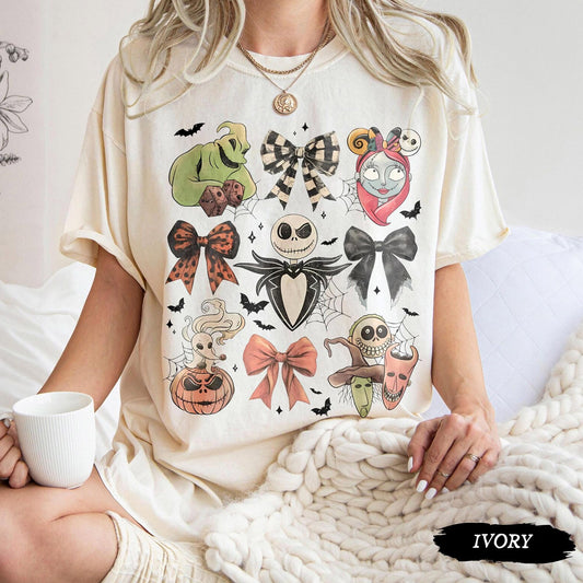 Retro Coquette Nightmare Before Christmas Shirt, Jack Skellington Halloween Tee