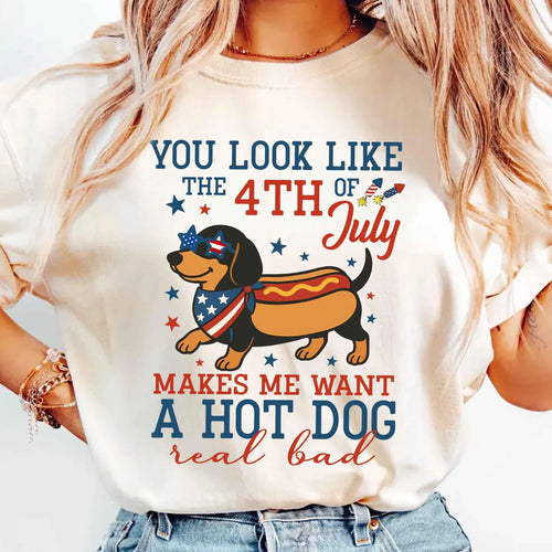 Dachshund Independence Day Shirt, You Look Like the Fourth of July