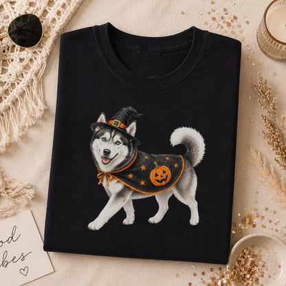 Siberian Husky Halloween Shirt, Pumpkin Dog Costume Tee