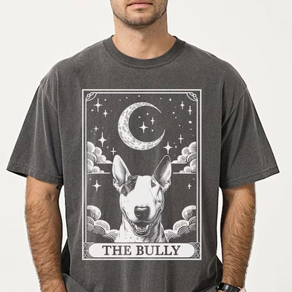 Bull Terrier Shirt, Tarot Card Shirt, Bully Dog Halloween Moon Shirt