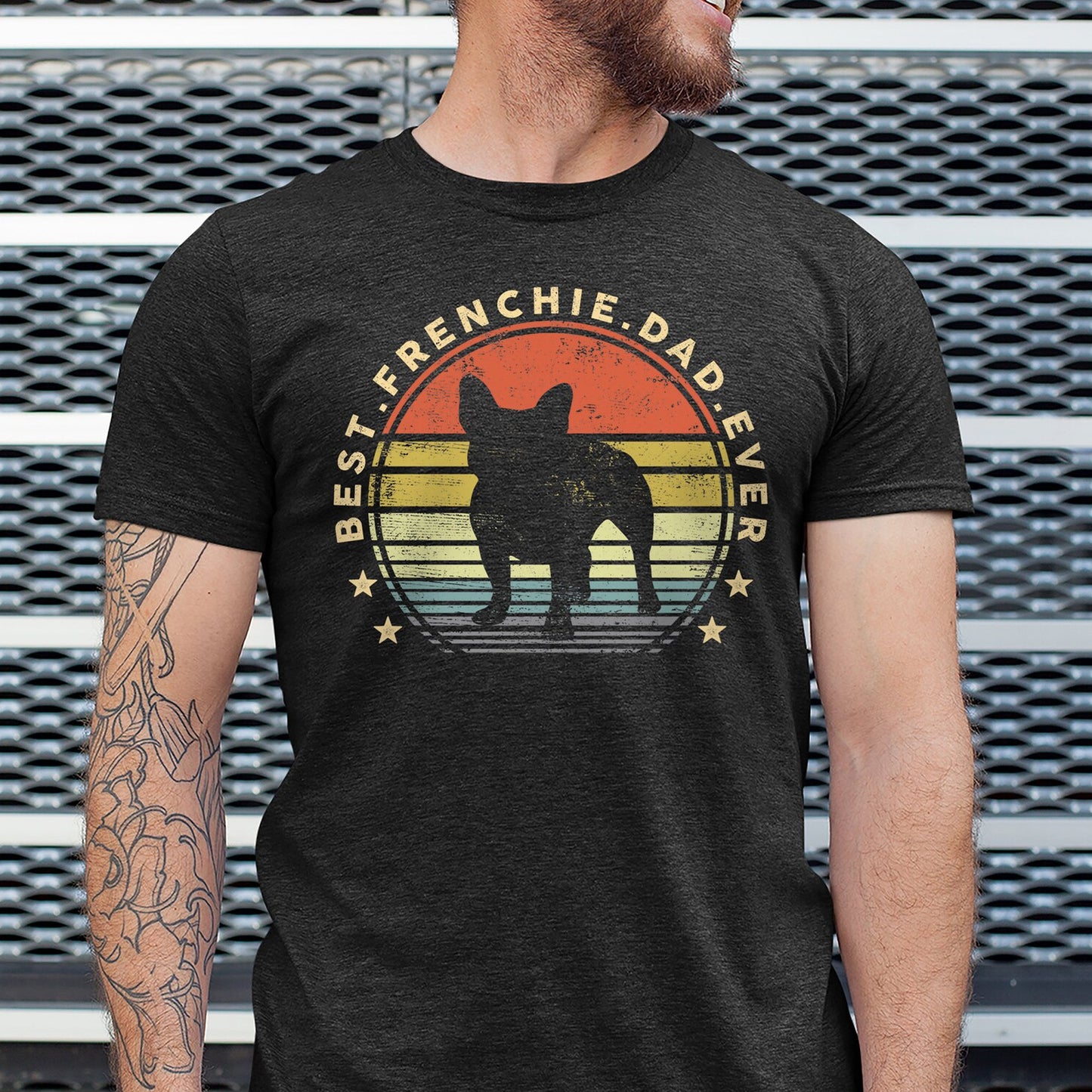 Best Frenchie Dad Ever Shirt, Father's Day French Bulldog Crewneck