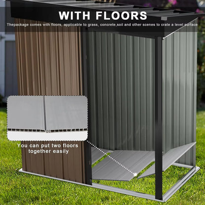 Manto™ 5x3 ft Outdoor Metal Storage Shed with Floor & Lockable Door