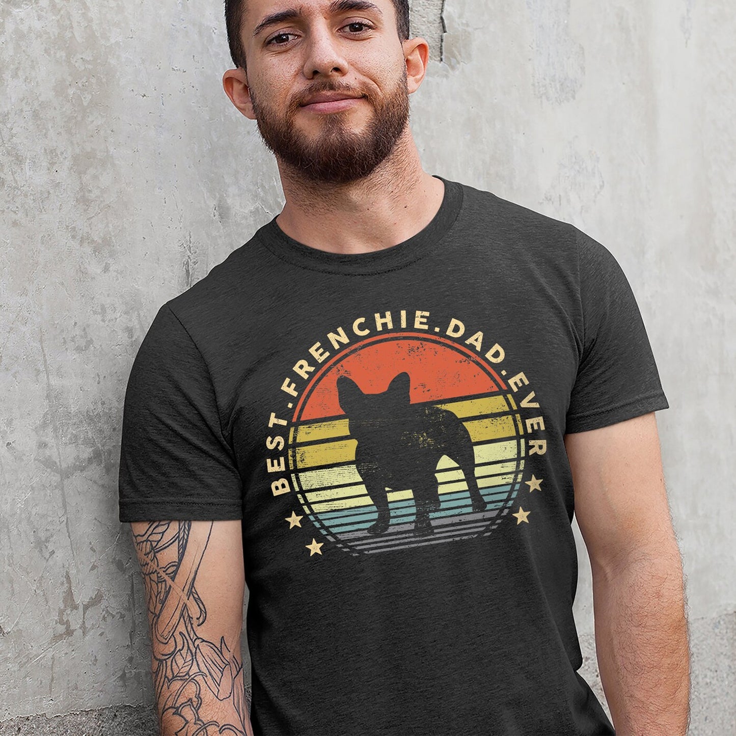Best Frenchie Dad Ever Shirt, Father's Day French Bulldog Crewneck