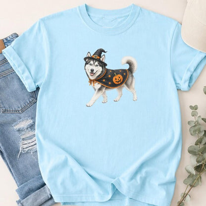 Siberian Husky Halloween Shirt, Pumpkin Dog Costume Tee