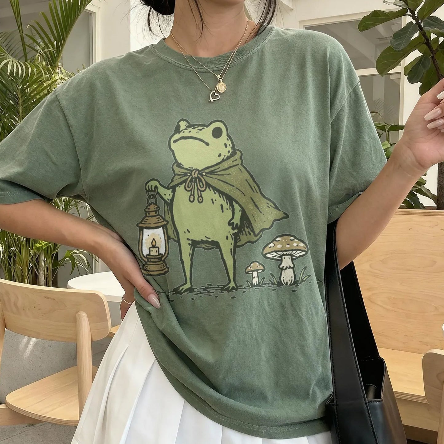 Retro Adventure Frog Tee, Woodland Fantasy Nature Shirt