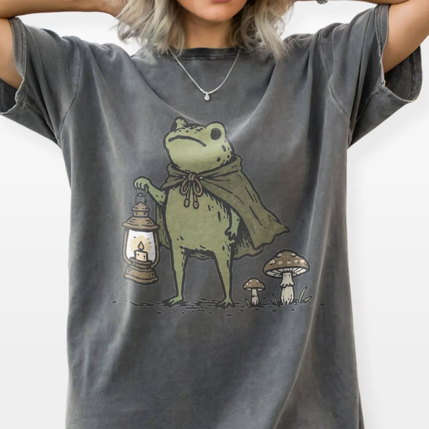 Retro Adventure Frog Tee, Woodland Fantasy Nature Shirt