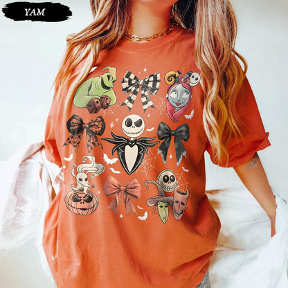 Retro Coquette Nightmare Before Christmas Shirt, Jack Skellington Halloween Tee