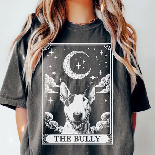 Bull Terrier Shirt, Tarot Card Shirt, Bully Dog Halloween Moon Shirt