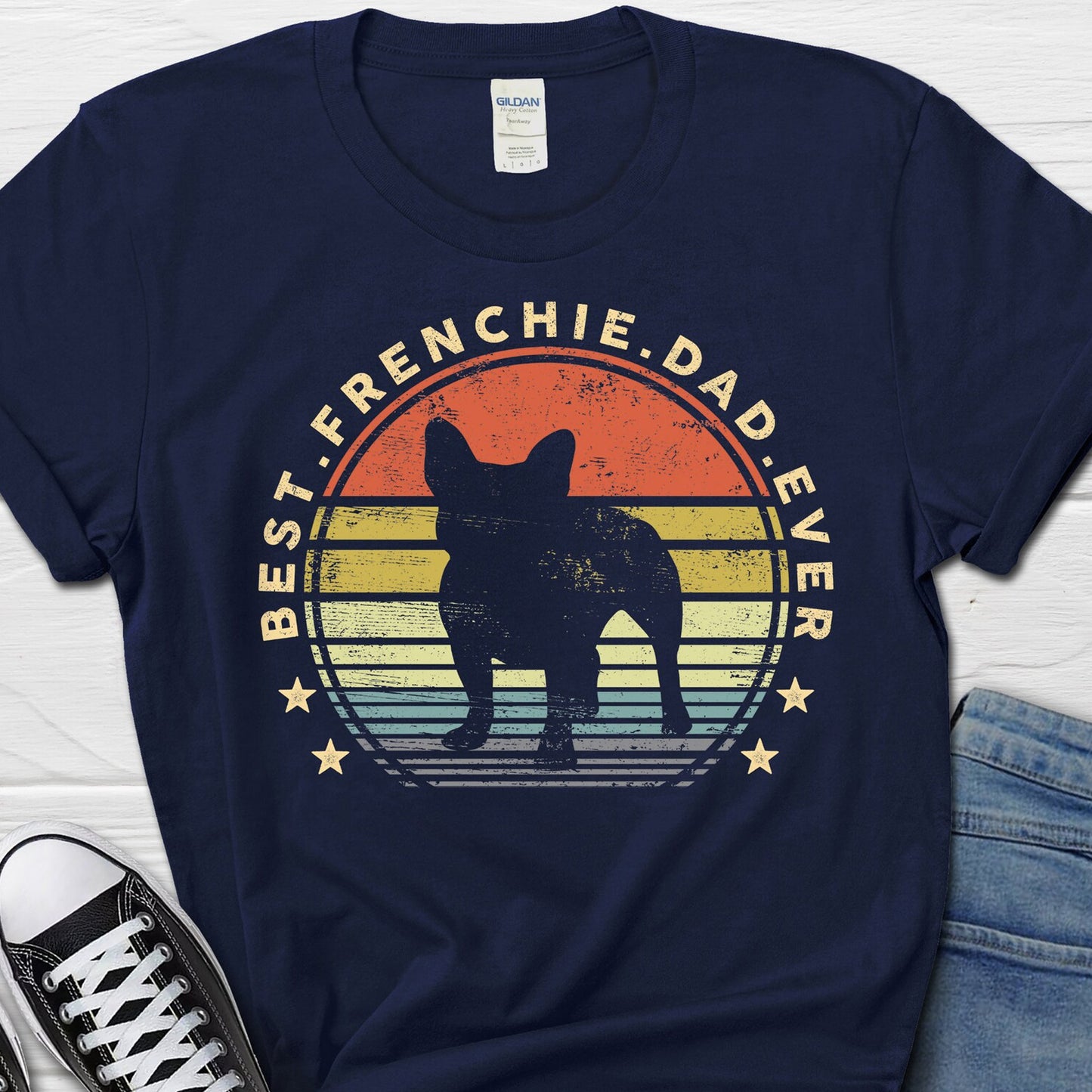 Best Frenchie Dad Ever Shirt, Father's Day French Bulldog Crewneck