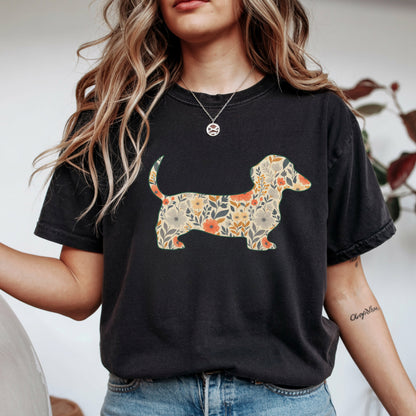 Floral Dachshund Shirt, Wiener Dog Sweatshirt