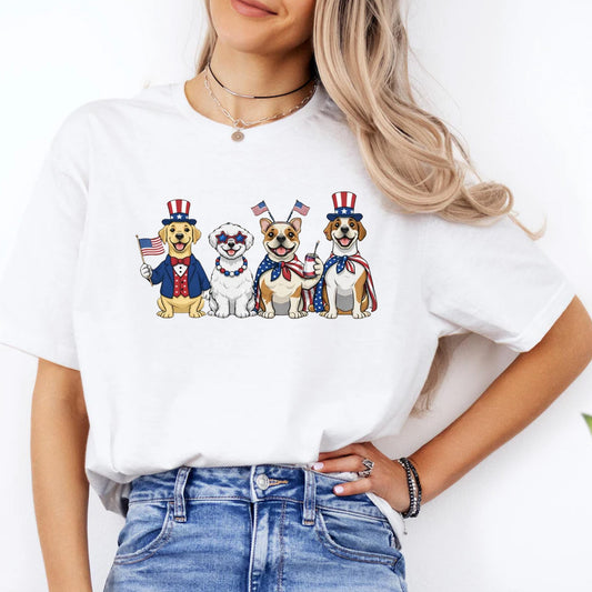 Patriotic Dogs 4th of July Shirt, Funny Independence Day Dog Lover Gift