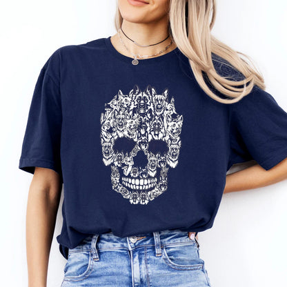 German Shepherd Skull Halloween T-Shirt: Funny Dog Lover Gift