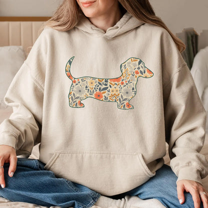 Floral Dachshund Shirt, Wiener Dog Sweatshirt