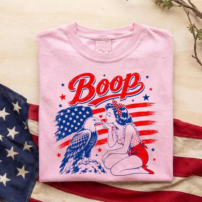 Boop Eagle T Shirt, Funny Patriotic Vintage Girl Boop Eagle Graphic Tee