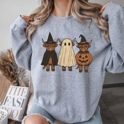 Halloween Cow T-Shirt, Pumpkin Cow Shirt, Ghost Cow Shirt