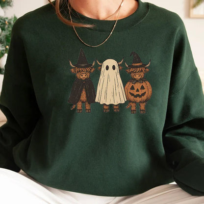 Halloween Cow T-Shirt, Pumpkin Cow Shirt, Ghost Cow Shirt