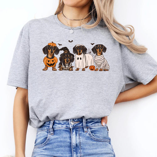 Halloween Dachshund Shirt, Сute Ghost Dog T-shirt