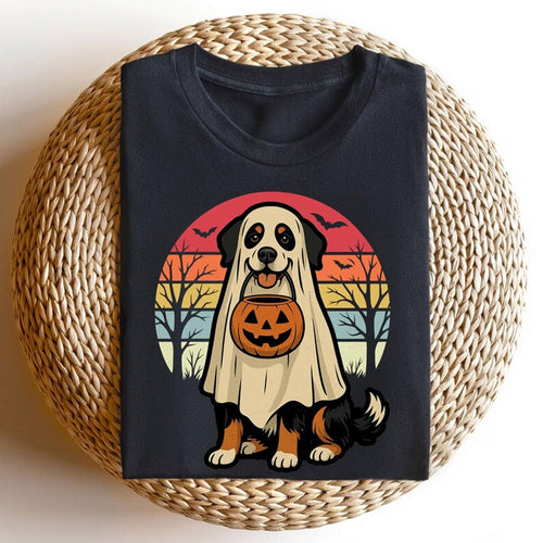 Retro Bernese Mountain Dog Halloween Shirt: Spooky Berner Ghost