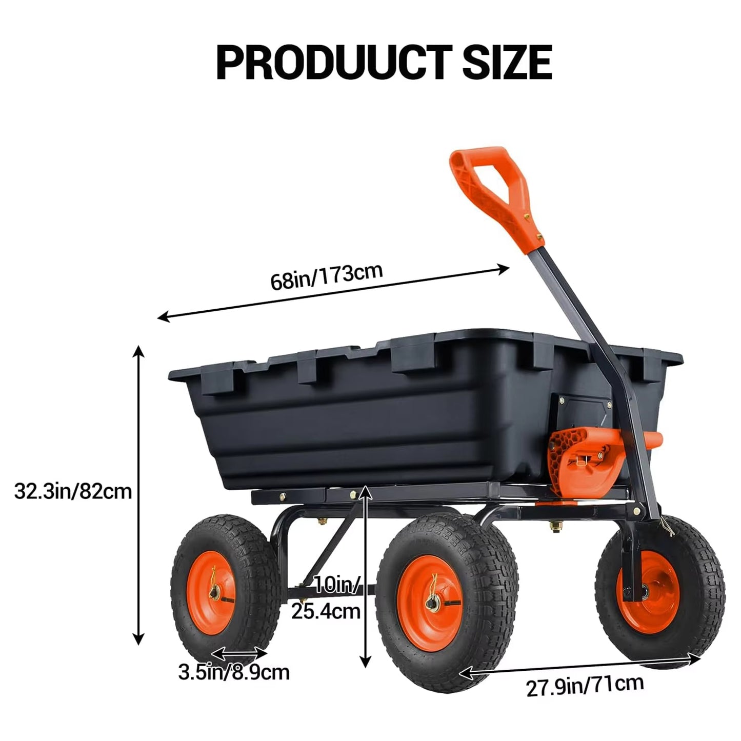 Manto™ 900 lb Poly Garden Dump Cart with Wheels