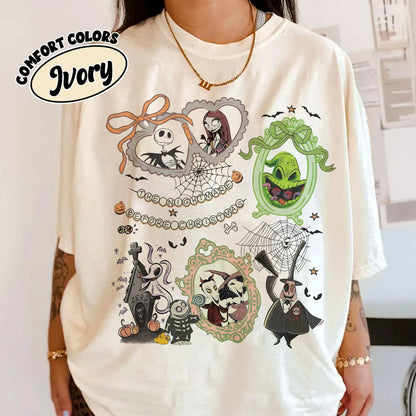 Vintage Nightmare Before Christmas Coquette Shirt, Disney Coquette Bow Shirt